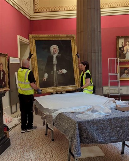 🖼️ Fresh looks, timeless masterpieces! 🎨 Our curators are busy rehanging our fine art collection - including the recently restored ‘Portrait of a Gentleman’, brought back to life by the talented team at Lancashire Conservation Studios. 👋 Come discover for yourself what lies inside Preston's cultural hub when we reopen in September. | The Harris