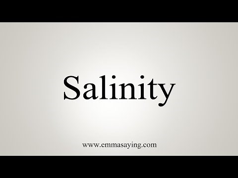 How To Say Salinity