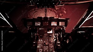 Spaceship Cockpit Traveling to the North Polar Ice Cap on Planet Mars Stock Video