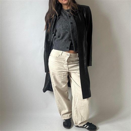 Vintage Black Leather Trench Coat – 90s Minimalist Longline Overcoat – Button-up Real Leather Coat for Women - Etsy Canada