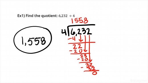 How to Divide Whole Numbers with Regrouping Including a 1-digit Divisor & 3 or 4-digit Dividend | Algebra