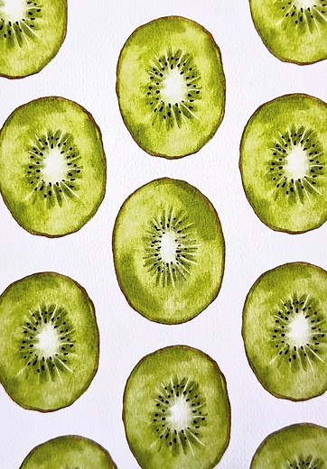 Easy Kiwi Fruit Drawing Tutorial on Procreate