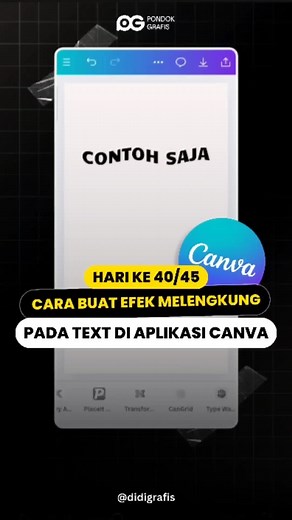 CARA BUAT EFEK MELENGKUNG PADA TEXT DI CANVA