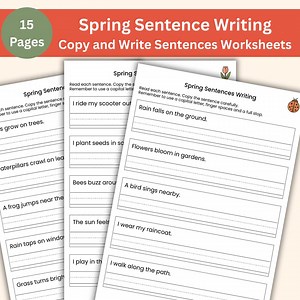 Spring Sentence Writing Worksheets | Writing Activities | Handwriting Practice for Kids | Classroom and Home Learning - Etsy Australia