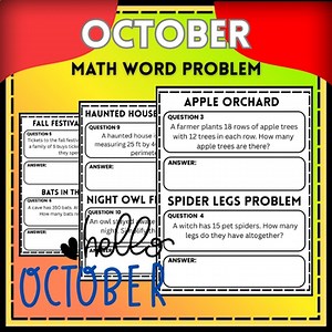OCTOBER MORNING PACK MATH WORD PROBLEMS Grade 2-8