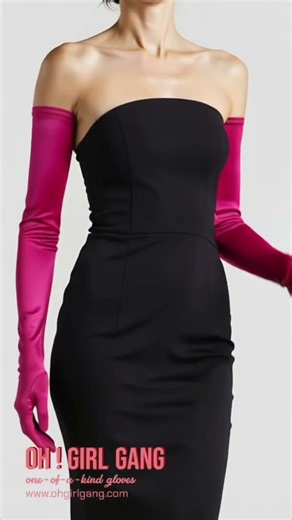 Magenta Pink #Satin #OperaGloves —70 cm #Gatsby #elegance e #eveninggloves #fashion #statementgloves