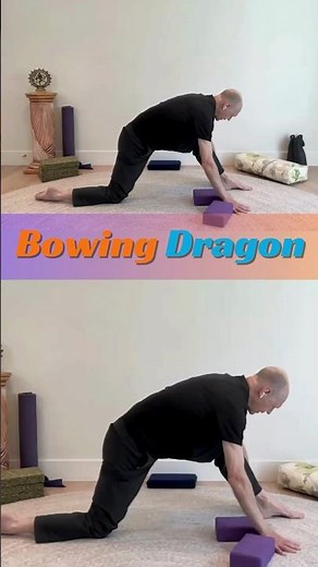 Bernie Clark Demonstrates Bowing Dragon Yin Yoga Pose with Blocks
