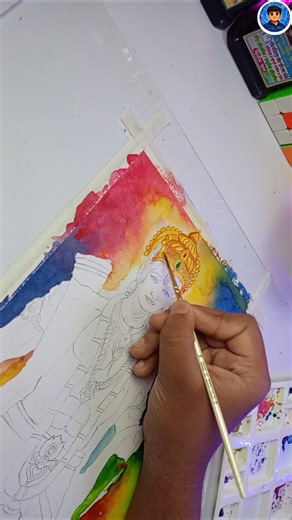 Ramji Drawing with Water Colour ❤️‍🩹😊 #art #ram #viral