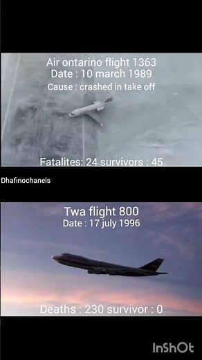 Air Ontarino Flight 1363 and twa 800 crash animation