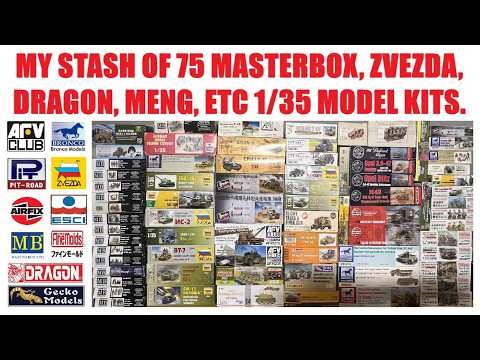 MY STASH/COLLECTION OF 75 MASTERBOX, ZVEZDA, DRAGON, MENG, AFV, GECKO, BRONCO, ETC. 1/35 MODEL KITS