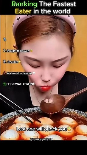 Ranking the FASTEST EATER IN THE WORLD #food #asmr #satisfying #viral
