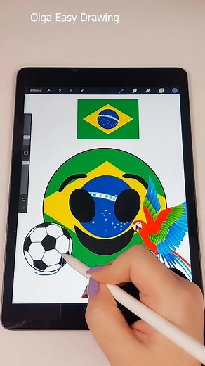 My YouTube channel 👉 Olga Easy Drawing. #digital #procreate #OlgaEasyDrawing #satisfying #art #arttiktok #Brazilia #flag