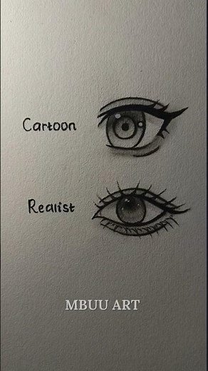 Drawing Eyes Cartoon and Realist tutorial✏️ #drawing #tutorial #howtodraw #eyes #art