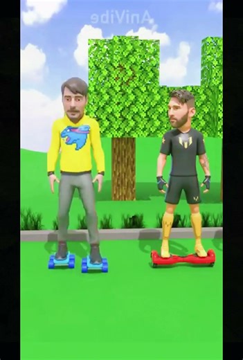 Messi vs Ronaldo vs MrBeast: The Ultimate Hoverboard Race! 🏆