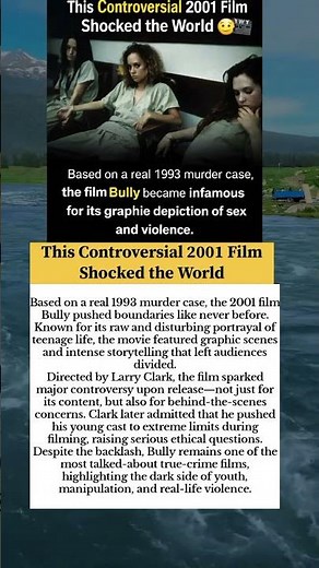 This Controversial 2001 Film Shocked the World #BullyMovie #TrueCrime #HollywoodScandal #MovieFacts