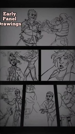 Early 'Chainsaw Angels' Comic Book Drawings for Issue 1 as Zombies Attack!