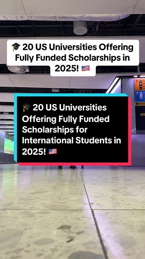 🎓 20 US Universities Offering Fully Funded Scholarships for International Students in 2025! 🇺🇸 Dreaming of studying in the USA without worrying about tuition fees? Here are 20 top universities offering fully funded scholarships for international students in 2025. These scholarships cover tuition, living expenses, and more, making your academic journey in the US a reality! Top Universities and Scholarships: \t1.\tAmerican University - Emerging Global Leader Scholarship \t2.\tClark University -