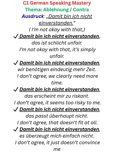 C1 Deutsch Sprechen Meisterkurs: Ablehnung ausdrücken