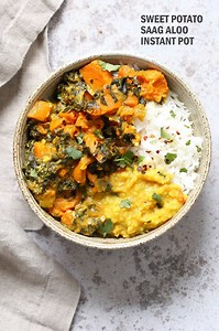Instant Pot Saag Aloo - Sweet Potatoes & Chard Curry - Vegan Richa
