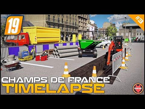 🇫🇷 Digging Hole For Pipes Using Kubota Digger - Public Works ⭐ FS19 Champs De France