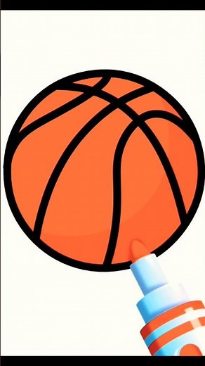How to Draw Basketball | Easy Basketball Drawing Step by Step 🏀#asmr#colouring#basketball#drawing
