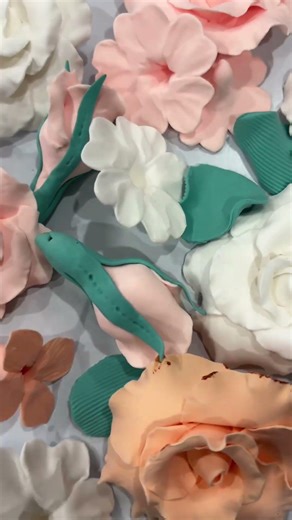 Clay flower in shadow box frame