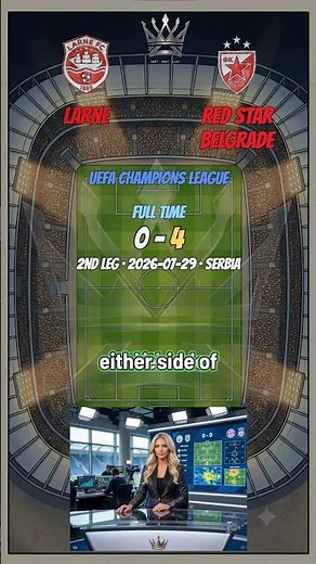 Larne 0-4 Red Star Belgrade | UEFA Champions League Qualifying Result