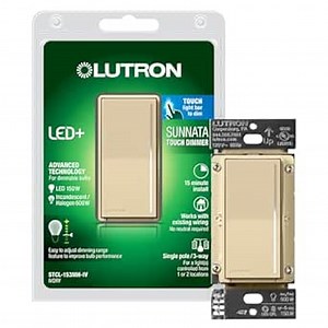 Lutron Sunnata Touch Dimmer Light Switch, LED+ Advanced Technology for LED and Incandescent, 3 Way/Multi Location, STCL-153M-IV, Ivory