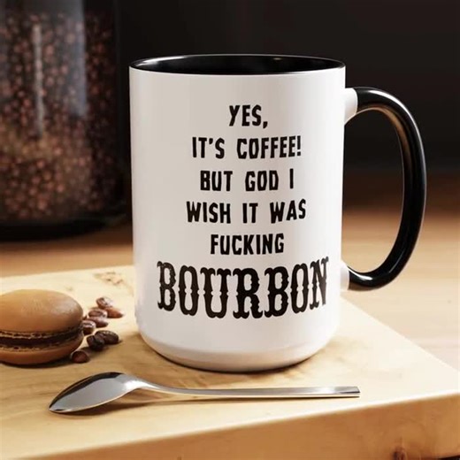 Need a Drink Mug, I Wish It Was Fucking Bourbon, Yes It's Coffee, Funny Friend Gag Gift, Adulting is Stressful, 5 O'clock Somewhere - Etsy