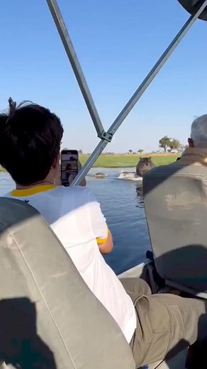 Angry Hippo Chases Speedboat Through Lake | Wild Africa