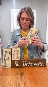 2.7K views · 54 reactions | If you'd like to add some personalized pieces to your year-round décor this chunky family name shelf sitter is the perfect crafty project for you! This would also make a thoughtful gift for newlyweds, couples or families alike. There are so many possibilities with this unfinished kit - it's ready to paint, stain or Mod Podge to suit your decor. | Katie Tennis | Facebook