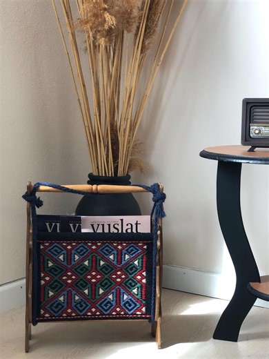 Handmade Turkish Kilim Magazine Holder | Wooden Newspaper Rack | Boho Home Decor | Ethnic Home Accessory - Etsy