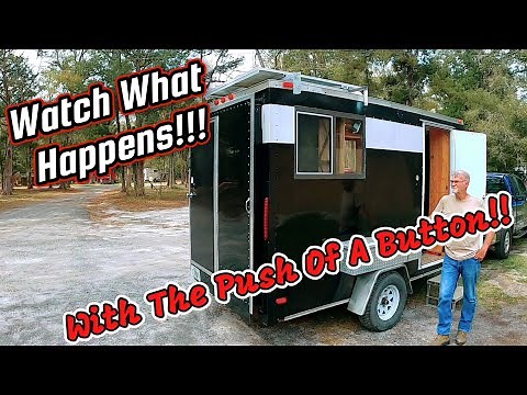 Cargo Trailer Conversion Work In Progress With A Powered Slide-Out