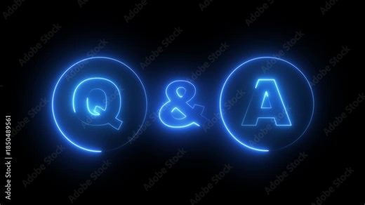 Question and Answer the letters Q and A. Speech bubbles with Question and Answer icon isolated on black background. Question and Answer icon animation. questions and answers concept Q and A design.