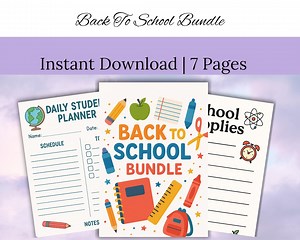 Back to School Planner Bundle: Checklist, Schedule, Homework Tracker (PDF Download) - Etsy