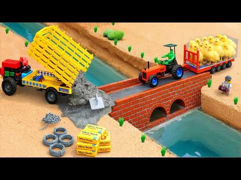 DIY Mini Tractor & Cement Mixer Build Concrete Bridge and Road | Construction Project