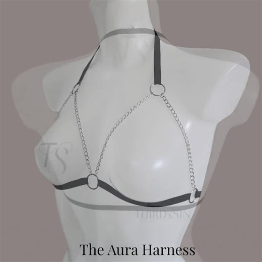 AURA | Harness With Chains, Cupless Bra for Women, Strappy Lingerie Accessory, Goth Alternative Fashion - Etsy