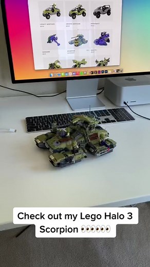 I just built a Lego halo scorpion from halo 3! Instructions are available on bricktechstudios.com #haloinfinite #lego #legohalo #halo3