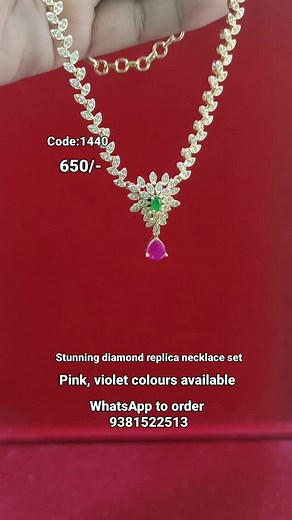 9.5K views · 57 reactions | Stunning diamond replica necklace set Price:650/- No cash on delivery  Online payment only  Unboxing vedio must #viral #trending #paanchajanya_jewels #necklace | Paanchajanya_jewels | Facebook