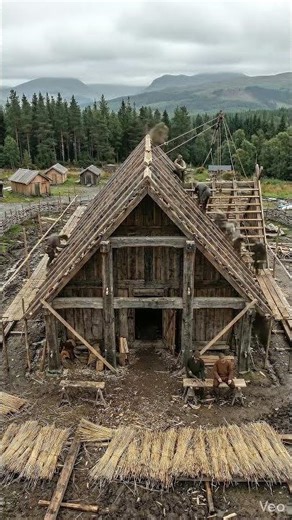 Vikings Built This Mead Hall in Seconds ⚒️ Real Construction Timelapse