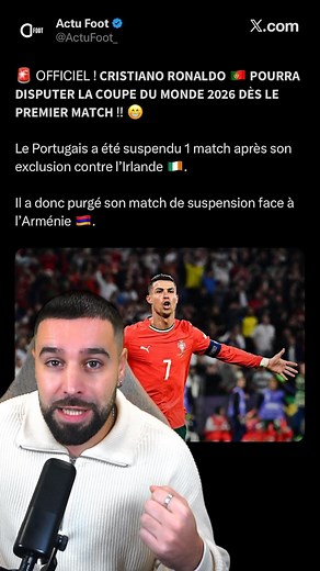 60K views · 5.3K reactions | Cristiano Ronaldo va jouer la coupe du monde 2026 dès le premier match du Portugal ! ⚽️ | Lionel De Abreu | Facebook