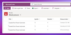 Blood pressure tracker with Microsoft Lists and Power Automate