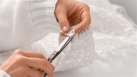 How to upcycle lace curtains to create decorative storage solutions