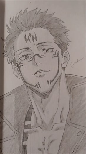 simple draw Sukuna 🥰 #drawing #drawingprocess #jujutsukaisen #sukuna #art #simpledrawings #reel
