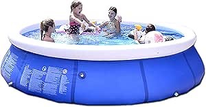 Portable Inflatable Above Ground Swimming Pool, Kids Adults Family Outdoor Backyard Garden Easy Set Blow Up Pools (10ft x 30in)