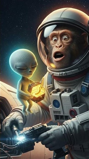 Monkey Astronaut Negotiates With Alien Over… a Banana Seed 🍌🛸 #comedyshorts #talkingmonkey