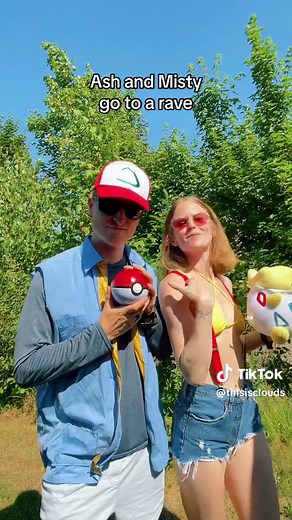 Ash and misty go to defqon ☁️☀️ dressing like pokemon character is my favorite pastime lmao who should i cosplay at my next rave hehe #cosplay #pokemon #raveoutfit #raversoftiktok #ravetok #pokemoncosplay #ashandmisty #togepi #festivaloutfit #edm #edmtiktok #videogames