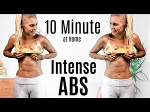 10 Minute Intense Ab Workout - Flat Stomach Exercise | Rebecca Louise