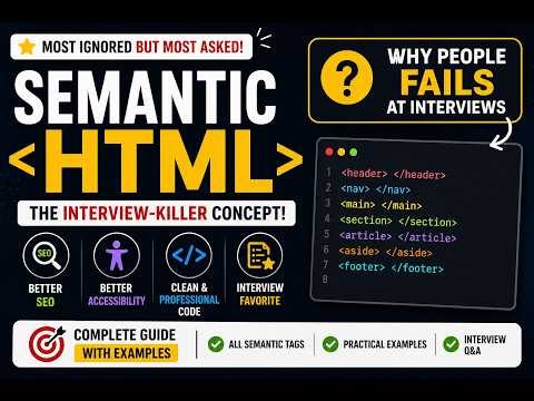 Why People FAIL HTML Interviews 😳 | Semantic HTML Explained Clearly