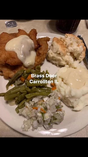 Tuesdays and Thursdays in Carrollton Illinois the Brass door has family style pork chops that are worth the trip. All you can eat pork chops, mashed potatoes, gravy, green beans, slaw, and applesauce. All have that homemade taste to them. All are a four out of five thumbs up. 👍🏻 👍🏻 👍🏻 👍🏻 @highlight | Riverbend Restaurants Review